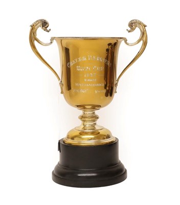 Lot 191 - A Edward VIII Silver Trophy-Cup, by Walker and Hall, Sheffield, 1936, tapering and on spreading...