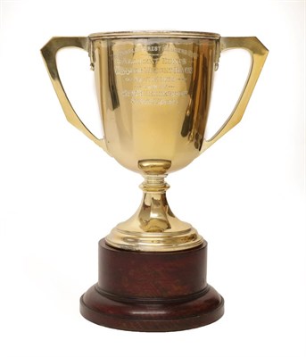 Lot 192 - A George V Silver Trophy-Cup, by Adie Brothers, Birmingham, 1932, facetted tapering and on...