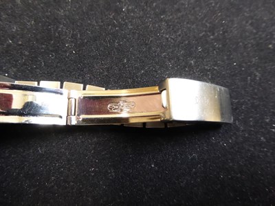 Lot 204 - A Lady's Steel and Gold Diamond Set Automatic Calendar Centre Seconds Wristwatch, signed Rolex,...