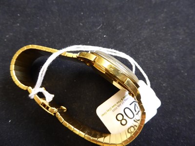 Lot 208 - A Rare 18 Carat Gold Automatic Calendar Centre Seconds Wristwatch with Unusual Shaped...