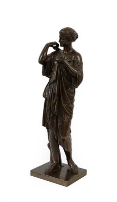 Lot 249 - After the Antique: A Bronze Figure of Diana of Gabii, standing adjusting her loose robes, on a...