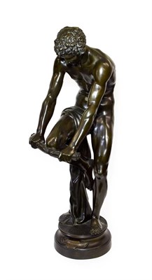 Lot 250 - Chombard Le Boucheron de la Fontain: A Bronze Figure of a Youth, breaking a bundle of sticks on his