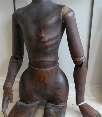 Lot 296 - A French Walnut Artist's Lay Figure, late 19th century, naturalistically carved with...