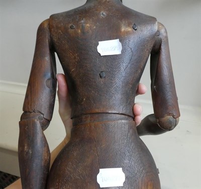Lot 296 - A French Walnut Artist's Lay Figure, late 19th century, naturalistically carved with...