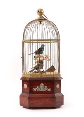 Lot 297 - A Coin Operated Double Singing Bird in Cage Automaton, probably by J Phalibois, French, circa 1890