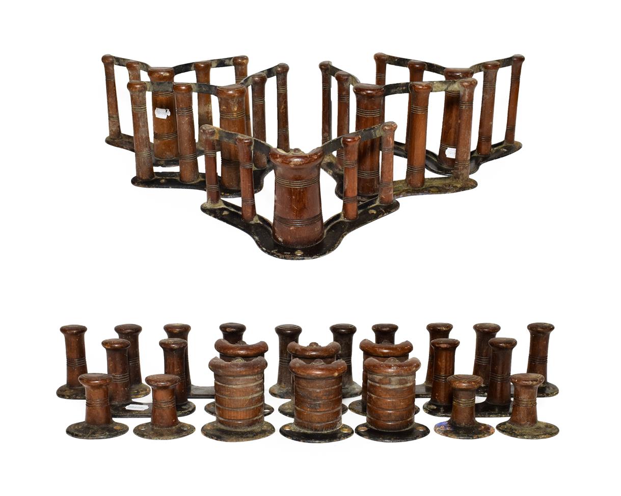 Lot 300 - A Set of Four Musgrave's Patent Mahogany and Cast Iron Bridle Racks, 33cm wide; A Similar...