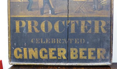 Lot 323 - A Proctor Celebrated Ginger Beer Advertising Sign, 19th century, painted with an amusing street...