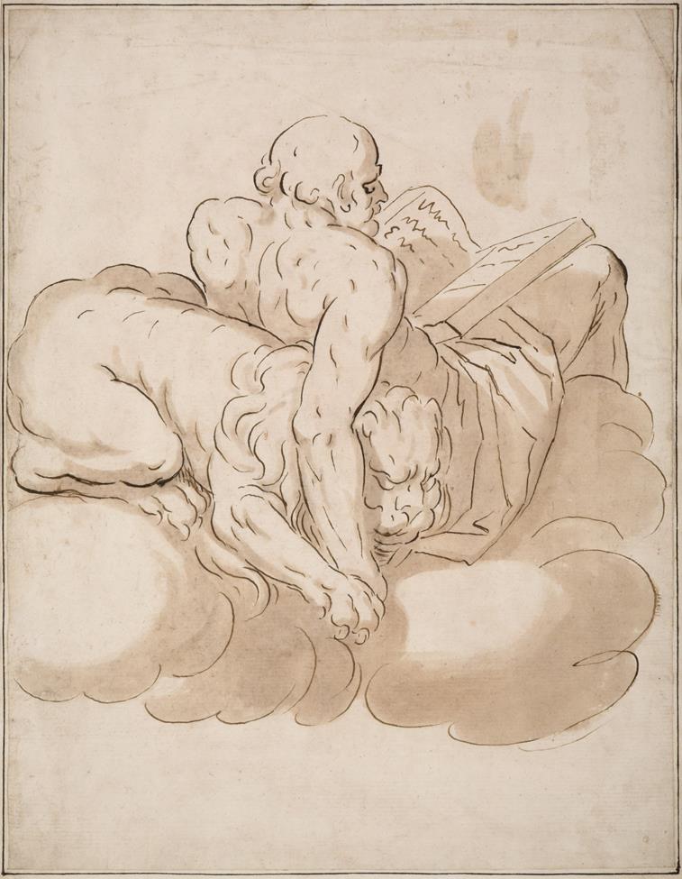Lot 350 - Follower of Luca Cambiaso (1527-1585) Italian St. Jerome Brown ink and wash, 36.5cm by 28cm...