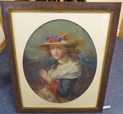 Lot 362 - Mathilde Waterton (d.1878) Portrait of a Sheather, half length, possibly an allegory of the Harvest