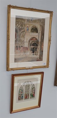 Lot 367 - James Holland (1799-1870) Interior of St Mark's, Venice Watercolour, together with C Rupert...