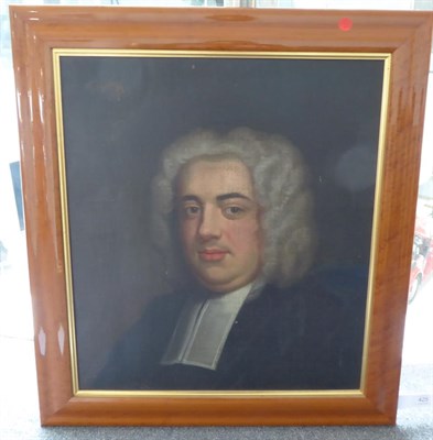 Lot 425 - Follower of George Knapton (1698-1778) Portrait of a cleric, head and shoulders, wearing a...