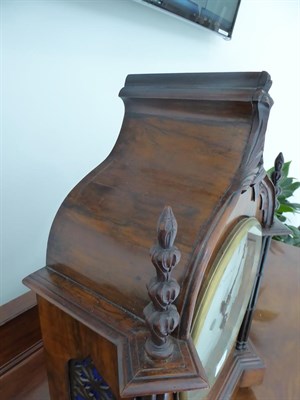 Lot 463 - A Gothic Revival Striking Table Clock, circa 1850, arched pediment, carved finials, side sound...