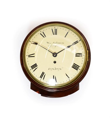 Lot 469 - A Mahogany Wall Timepiece, signed Wm Salmon, London, 19th century, side and bottom doors,...
