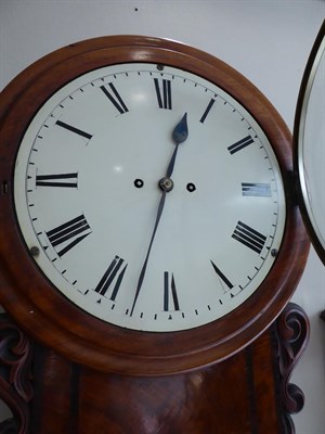 Lot 470 - A Mahogany Drop Dial Striking Wall Clock, early 19th century, side doors, well figured trunk...