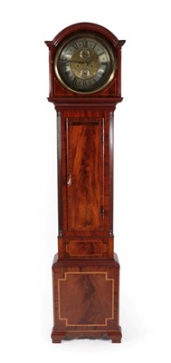 Lot 486 - A Regency Style Eight Day Longcase Clock, circa 1890, arch pediment, nicely figured trunk door...