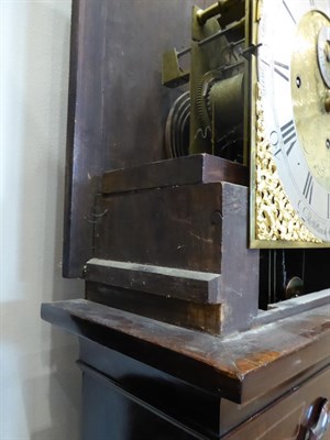 Lot 490 - A Mahogany Chiming Longcase Clock, late 19th century, arch pediment, Corinthian capped columns,...