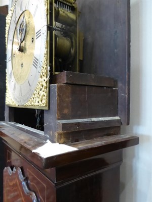 Lot 490 - A Mahogany Chiming Longcase Clock, late 19th century, arch pediment, Corinthian capped columns,...