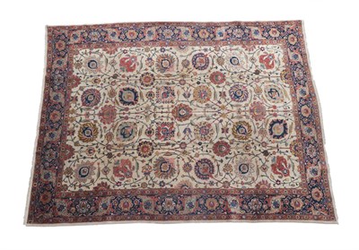 Lot 540 - Good Tabriz Carpet  Iranian Azerbaijan, circa 1950 The cream field of Shah Abbas design with...