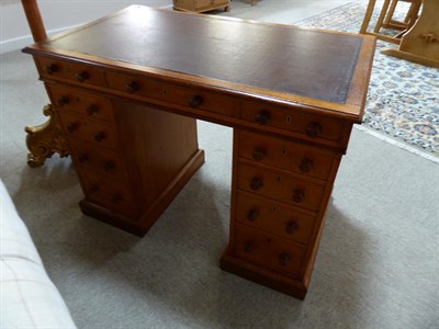 Lot 601 - A Victorian Oak Double Pedestal Desk, 3rd quarter 19th century, the moulded top with inset...
