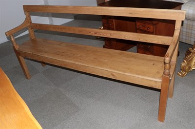 Lot 621 - A Victorian Pine Bench, 3rd quarter 19th century, the back support of two plank construction...