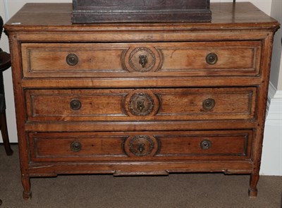 Lot 637 - An 18th Century Oak Provincial Straight Front Chest of Drawers, the moulded top above three moulded