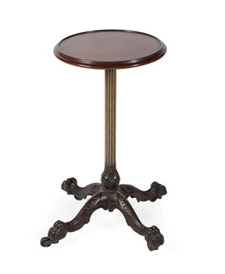 Lot 642 - A Victorian Mahogany and Cast Iron Wine Table, late 19th century, the circular dished top on a...