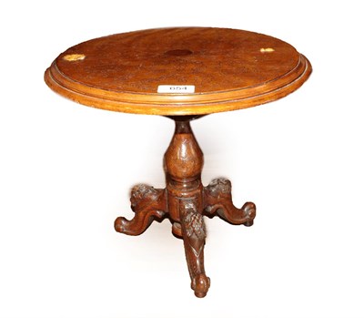 Lot 654 - A Continental Carved Walnut Miniature Dining Table, late 19th/early 20th century, the circular...