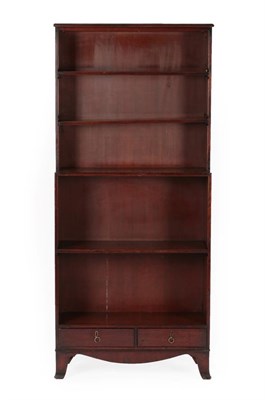 Lot 674 - A George III Mahogany and Pine Lined Free-Standing Bookcase, with three adjustable sliding shelves