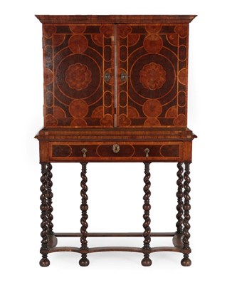 Lot 679 - An Olivewood, Kingwood and Oyster Veneered Cabinet on Stand, circa 1685, the moulded cornice...