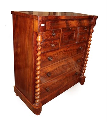 Lot 680 - A Victorian Mahogany Scottish Chest, circa 1870, the cavetto shaped drawer above a central deep...