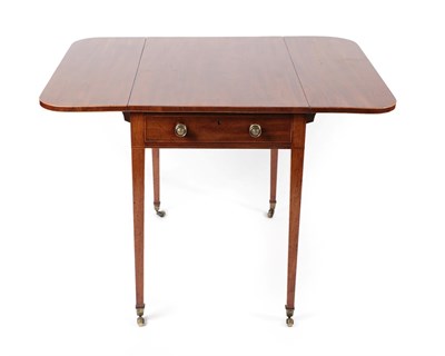 Lot 687 - A George III Mahogany Pembroke Table, late 18th century, with one real and one sham drawer, on...