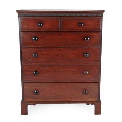 Lot 690 - A George III Mahogany and Crossbanded Straight Front Chest of Drawers, early 19th century, the...