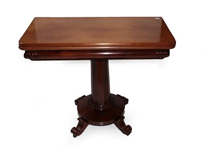Lot 703 - A Victorian Mahogany Foldover Tea Table, 3rd quarter 19th century, of rectangular hinged form above
