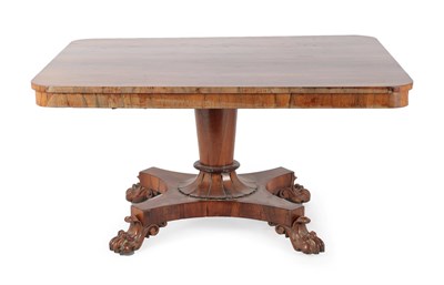 Lot 727 - An Early Victorian Rosewood Dining Table, mid 19th century, of rounded rectangular form with...