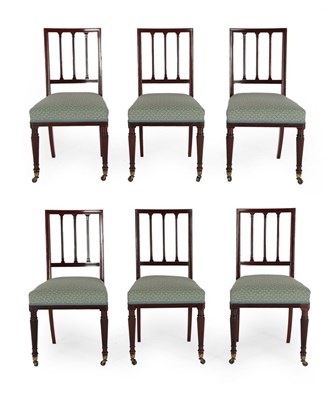 Lot 731 - A Set of Six Early 19th Century Mahogany Dining Chairs, in the manner of Gillows, recovered in duck