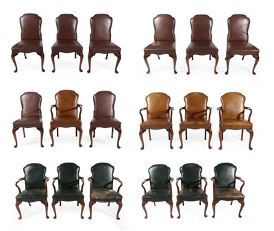 Lot 738 - A Matched Set of Eighteen 1920's Queen Anne Style Dining Chairs, including ten carvers,...