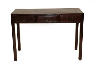 Lot 745 - An 19th Century Chinese Hardwood Side Table, of rectangular form with two frieze drawers, on square