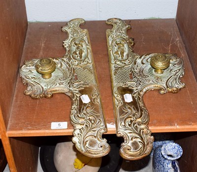 Lot 5 - Pair of 19th century brass door plates