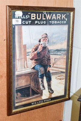 Lot 10 - A Wills's 'Bulwark' cut plug tobacco advertising poster (framed)