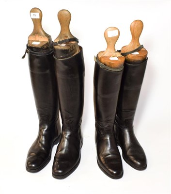 Lot 15 - Two pairs of riding boots with boot trees