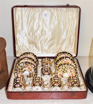 Lot 31 - Royal Crown Derby Imari decorated six place coffee set