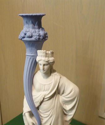 Lot 38 - A pair of Wedgwood blue Jasper ware, a pair of Ceres & Cybele candlesticks, limited edition...