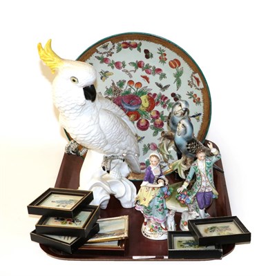 Lot 64 - A Royal Staffordshire model of a cockatoo by J.T. Jones, an Austrian model of birds, two...