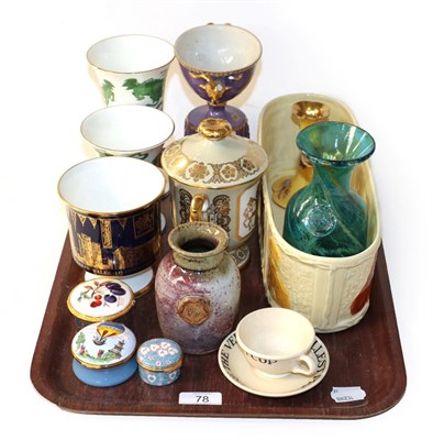 Lot 78 - Spode, Coalport, Caverswall, and other ceramics; Studio Pottery vase; Royal Worcester; Crummels and