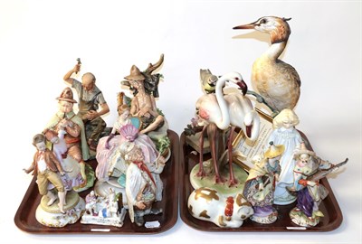 Lot 79 - Ceramic figures and models including: Capodimonte; Albany Fine China; Wien Pottery; Hereford...