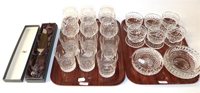 Lot 81 - A part suite of Waterford crystal glass including tumblers and brandy balloons etc (two trays)