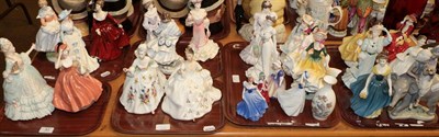 Lot 83 - A group of Royal Doulton ladies and a Lladro elephant etc (six trays)