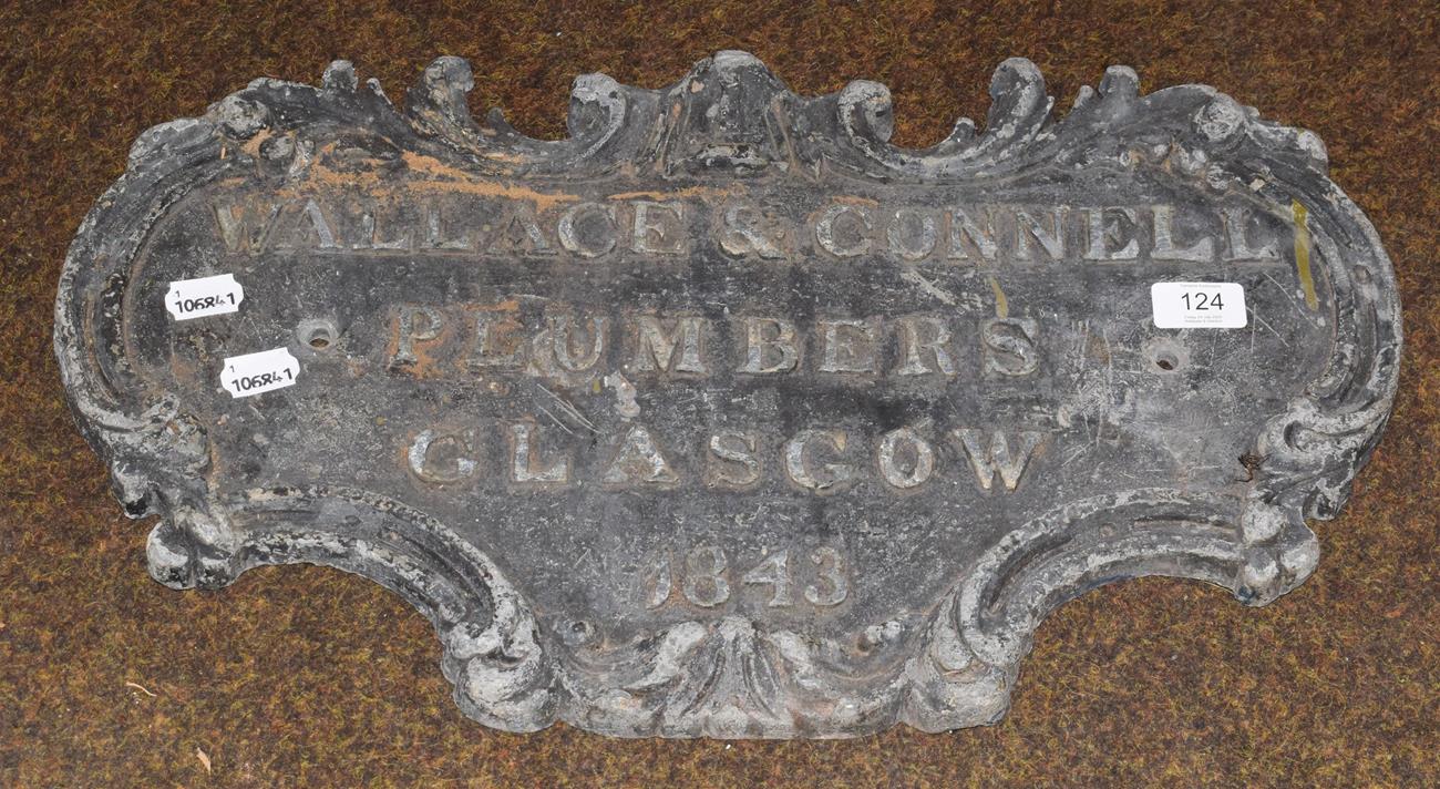 Lot 124 - Wallace & Connell Plumbers, Glasgow, 1843