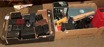 Lot 130 - Two boxes of cameras