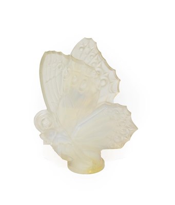 Lot 139 - An Art Deco Sabino opalescent glass papillon (Butterfly), aile fermee, signed Sabino France,...